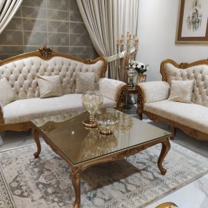 Regal Gold-Carved Luxury Sofa Set | Royal Furniture Pakistan