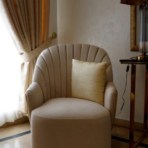Modern Beige Accent Chair - Luxury Interior Design
